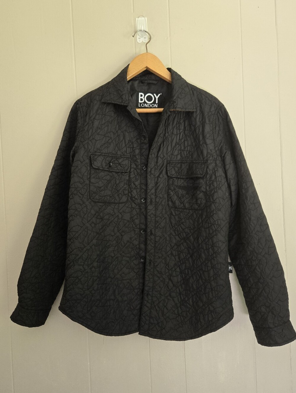 Boy London Quilted Shacket Lightweight Shirt Jacket Black S Techwear Gorpcore